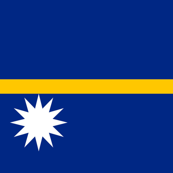 Nauru zászló, hivatalos színek. Vektorillusztráció. - Vektor, kép