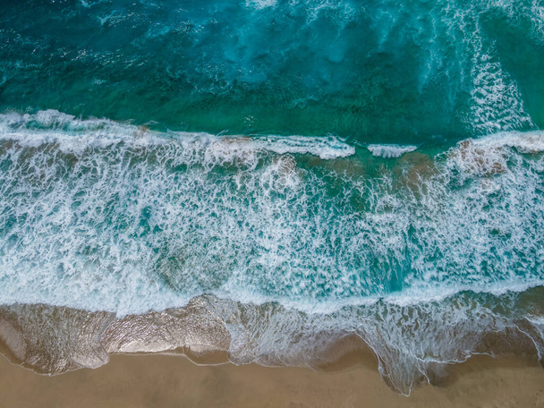 Aerial top view by drone of tropical Falasarna beach on Crete, Greece. - Photo, Image