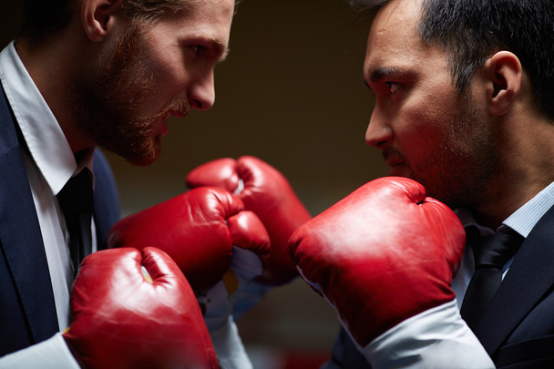 Empresarios en guantes de boxeo
 - Foto, Imagen
