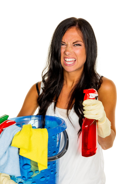 housewife annoys brush over - Φωτογραφία, εικόνα
