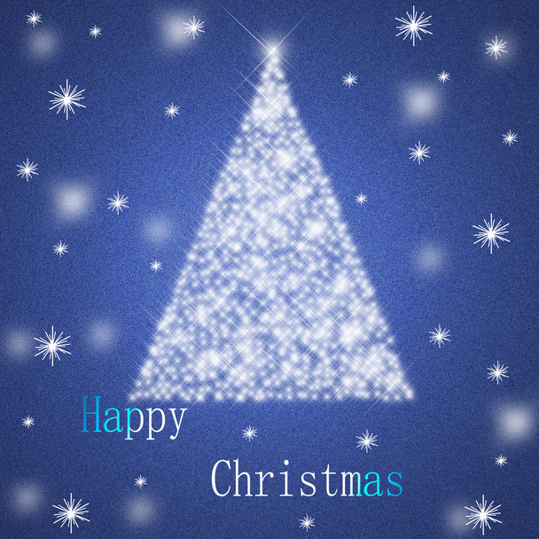 Christmas tree illustration on purple background - Photo, Image