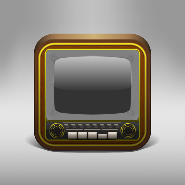 Retro TV app icon. - Vektor, Bild