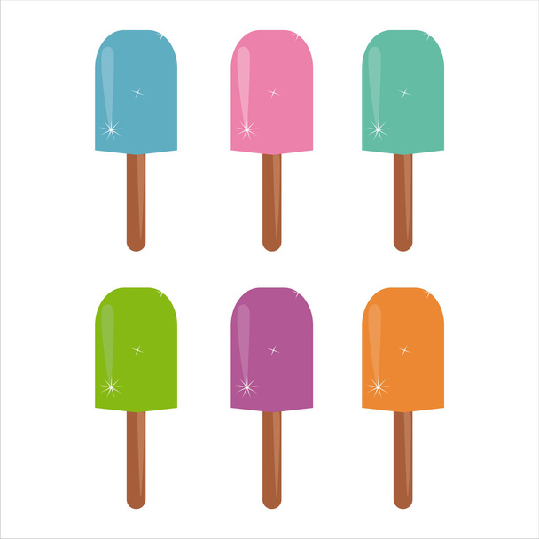 Colorful ice-creams icons - ベクター画像