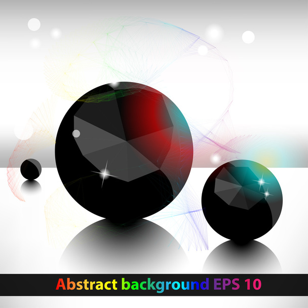 Abstract geometric background with balls. - Vettoriali, immagini