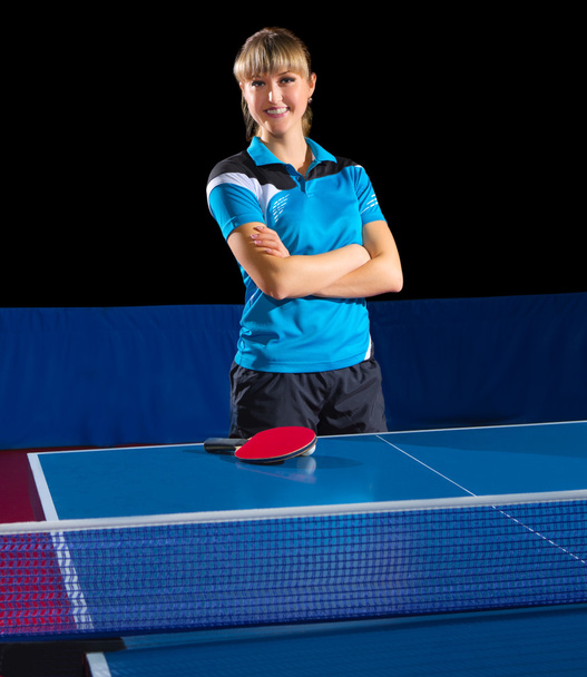 Girl table tennis player (isolated ver) - Фото, изображение