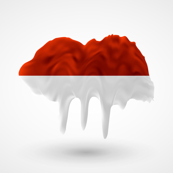 Flag of Indonesia painted colors - Vector, Image