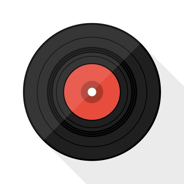 ビニール レコードのフラット アイコン - ベクター画像
