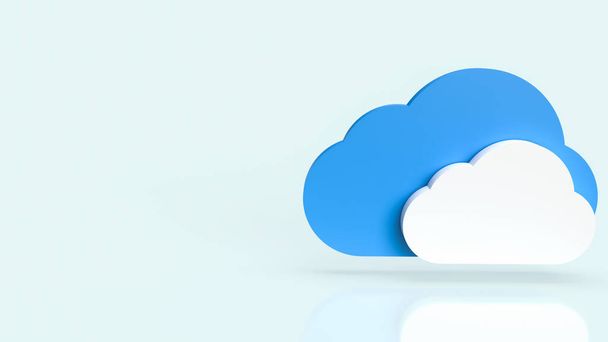 cloud on blue background for it or technology concept 3d rendering - Fotó, kép
