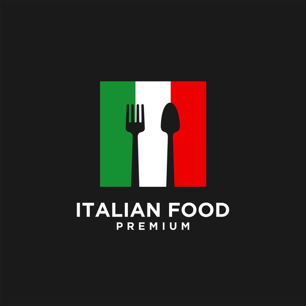 Italian food vector logo design illustration, italian restaurant logo badge design icon template - Vector, Image