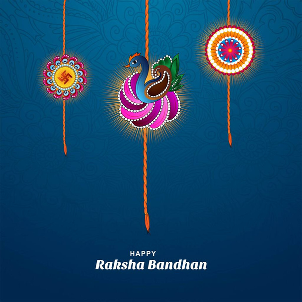 Raksha Bandhan Festival Grußkarte Feier Hintergrund - Vektor, Bild