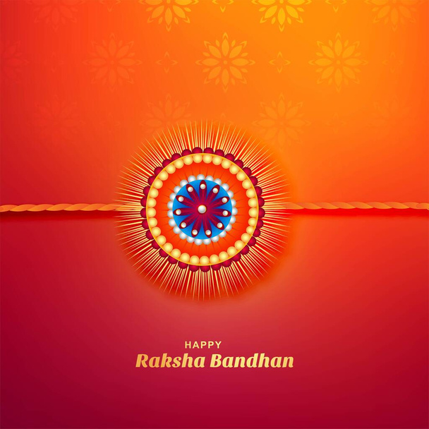 Diseño de tarjeta de felicitación con fondo de celebración raksha bandhan - Vector, imagen