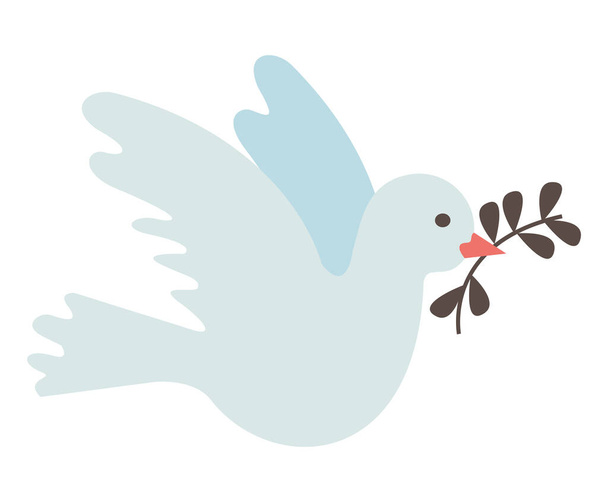 mírová holubice létající s větví - Vektor, obrázek