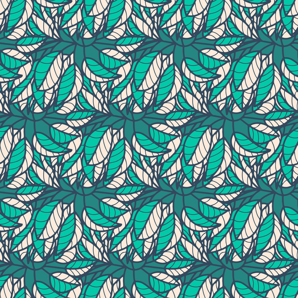 Nahtloses Muster mit grünen Blättern - Vektor, Bild