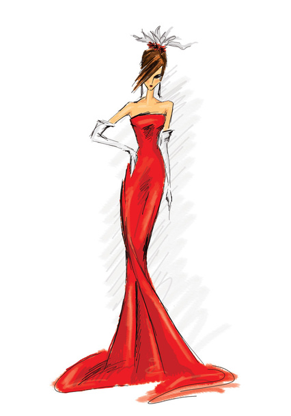 rode jurk - Foto, afbeelding