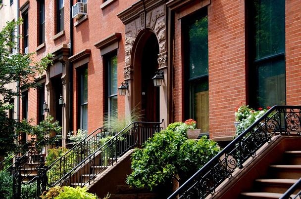 Brooklyn, NY:  Cobble Hill Town Houses - Zdjęcie, obraz