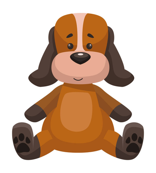 little dog stuffed toy icon - Vetor, Imagem