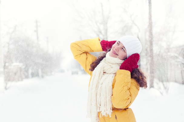 Woman in winter - Фото, изображение