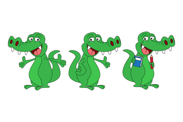 cute crocodile animal cartoon graphic - Vector, Image