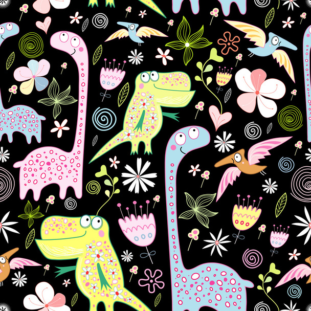 Pattern of dinosaurs - Vector, imagen