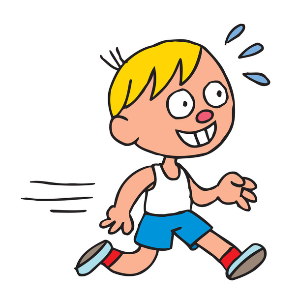 Boy running - Vector, Image