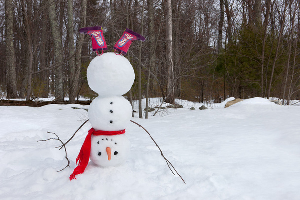 De cabeça para baixo boneco de neve
 - Foto, Imagem