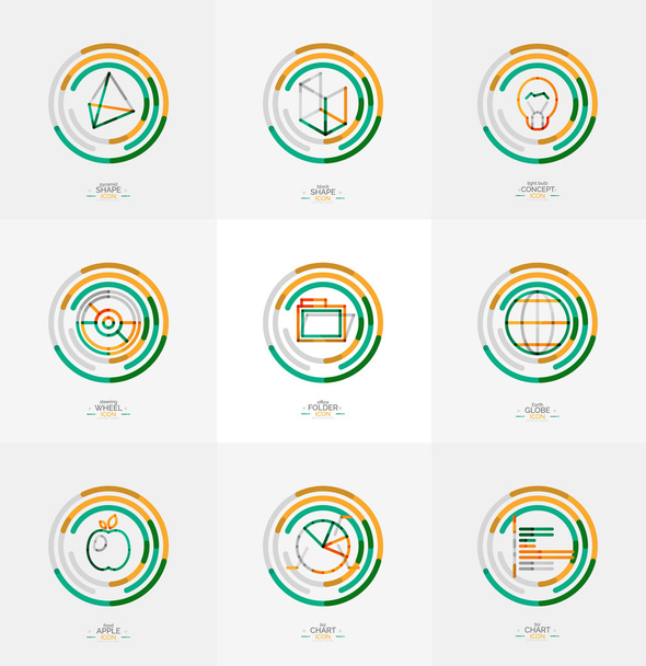 Ensemble minimal d'icônes web de conception de lignes minces
 - Vecteur, image