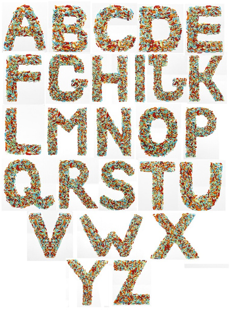 καραμέλα μπαστούνια αλφάβητο - Φωτογραφία, εικόνα
