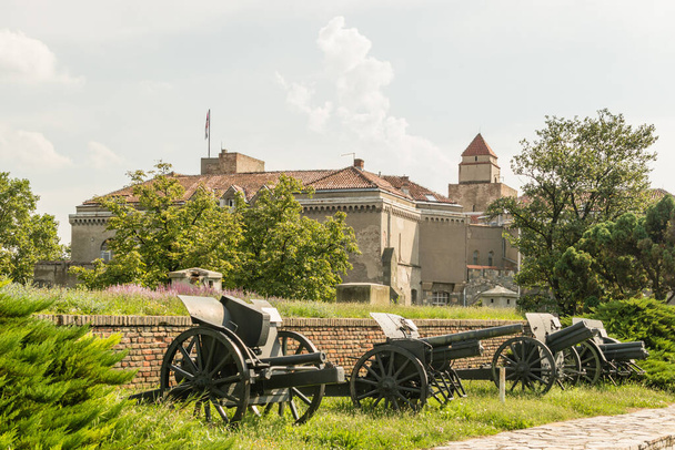 Belgrad, Serbia - 29. heinäkuuta 2014: Kalemegdanin vanha linnoitus Serbian pääkaupungissa Belgradissa. Vanha tykki Kalemegdan linnoituksessa. - Valokuva, kuva