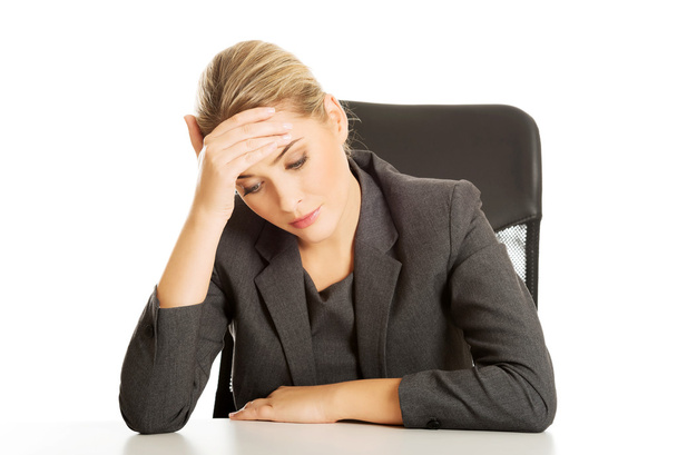 Businesswoman tired of work - Foto, imagen
