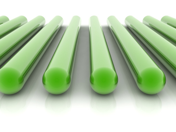 green cylinders - Foto, afbeelding