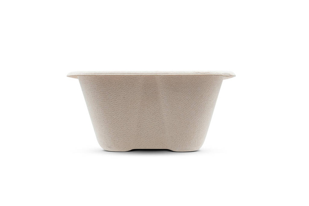 food recycled bagasse bowl isolated on white background - Zdjęcie, obraz