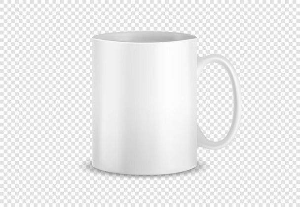Realistic white Mug in vector format - Vektör, Görsel
