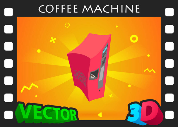 Machine à café isométrique icône de conception. Illustration vectorielle web. Concept coloré 3d - Vecteur, image
