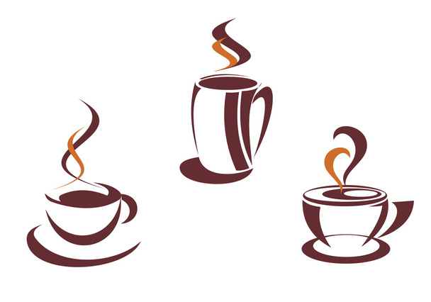 καφέ σύμβολα - Διάνυσμα, εικόνα
