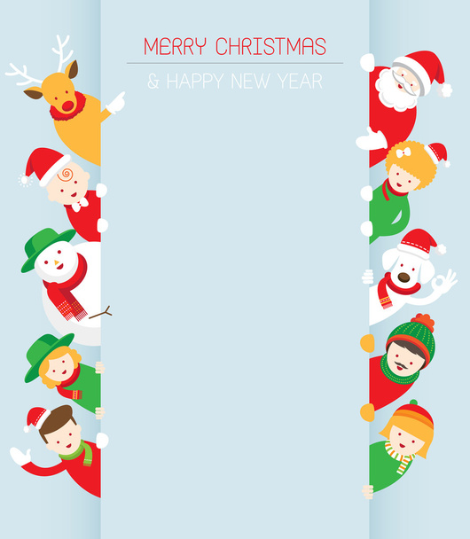 Christmas, Family, People with Copy Space - Vector, Imagen