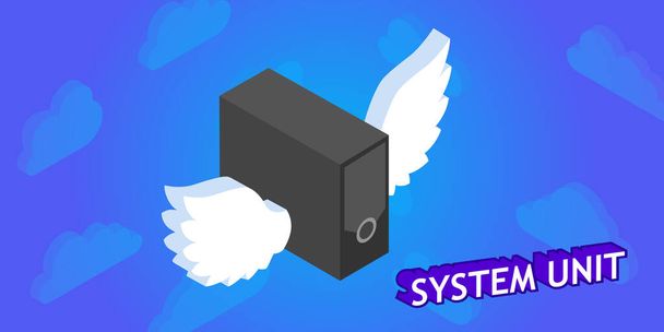 System unit isometric design icon. Vector web illustration. 3d colorful concept - Vector, Image