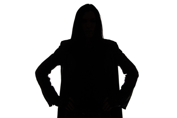 Silhouette of the man with long hair - Photo, Image