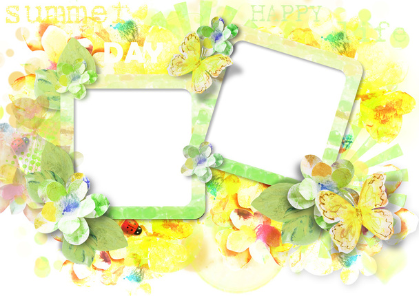 Multicolored summer card - Фото, зображення