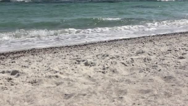 Морські хвилі і пляжу: хвилі від моря з пляжем rushing прийшов до узбережжя. - Кадри, відео