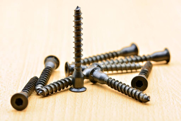 Detail of a group of self-tapping screws for wood - Fotografie, Obrázek