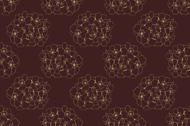 Floral seamless pattern of fabric design. Flower background print texture. Vector garden style decoration. - Вектор,изображение