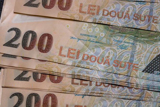 Romanian LEI currency. Europe inflation, LEI money - Foto, imagen