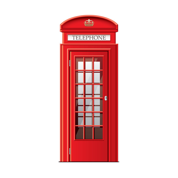 Cabina telefónica de Londres aislada en vector blanco
 - Vector, Imagen
