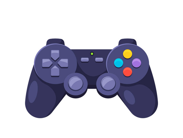 Gamer Joystick with Colorful Buttons, Game Console, Gamepad For Teenagers, Lovers Of Video And Computer Games (англійською). Пристрій для Virtual Reality Entertainment. Cartoon Vector Illustration - Вектор, зображення