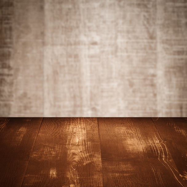 Table with wooden wall - Photo, Image