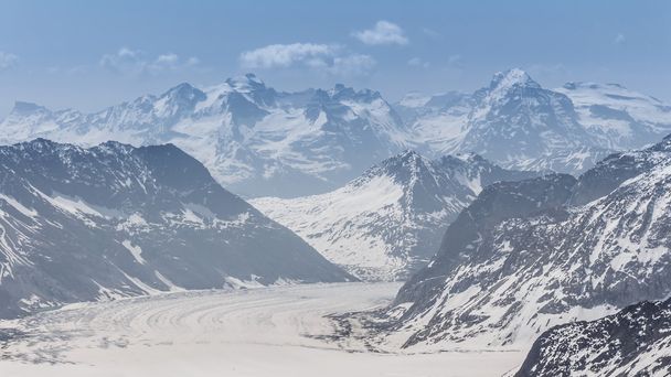 Aletsch Buzulu jungfraujoch, Alpler, İsviçre - Fotoğraf, Görsel