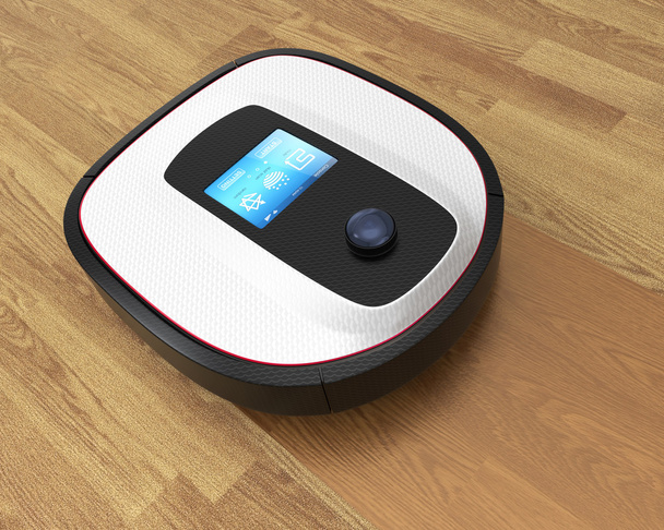Robot vacuum cleaner moving on flooring - Photo, Image