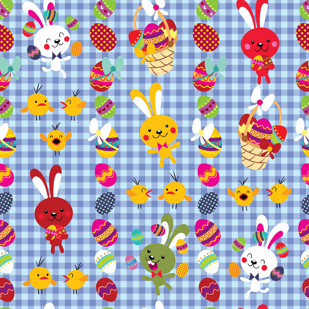 Lindo patrón de conejitos de Pascua
 - Vector, imagen