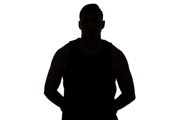 Photo of young mans silhouette - Photo, Image