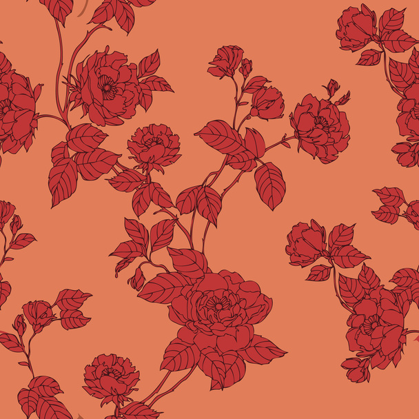 Spring garden flowers pattern - Vektor, obrázek